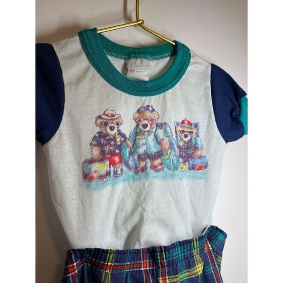 Vtg Carters Kids Bear Snap Set Top Pants Size 12-18 Months USA 80s - Picture 3 of 10
